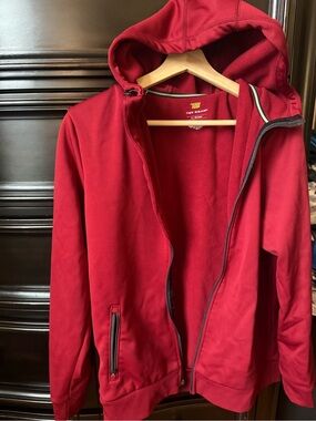 tek gear Red Hooded Utility Jacket with Full Zip